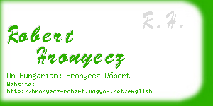 robert hronyecz business card