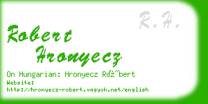 robert hronyecz business card